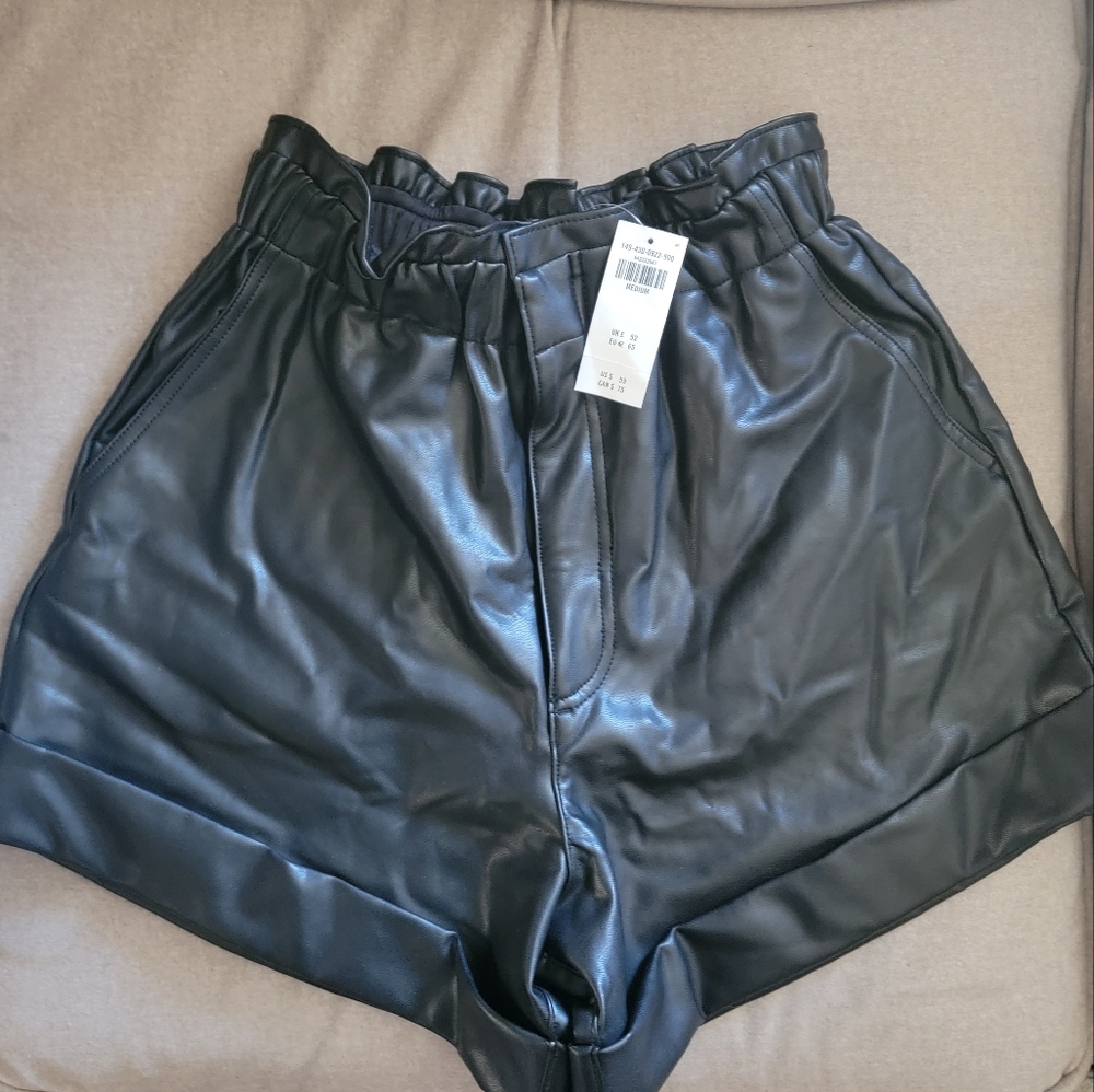 NWT Abercrombie vegan leather shorts